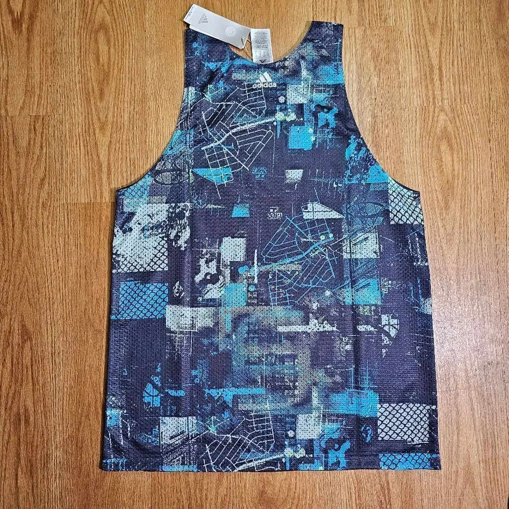 Adidas Dame Dolla Reversible Jersey Blue Purple Men's Size Large L HE6376 Logo